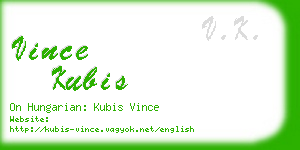 vince kubis business card